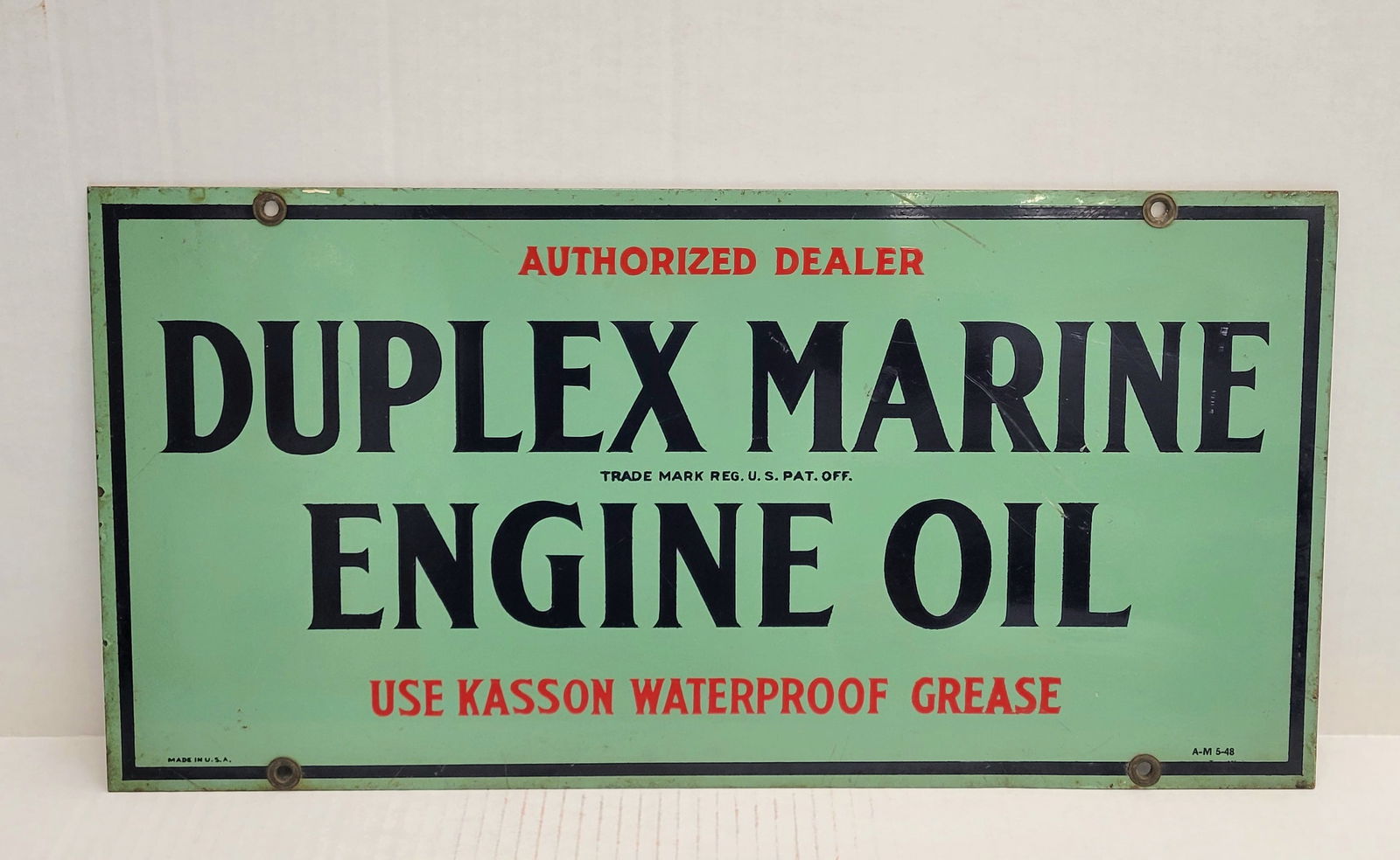 1948 Duplex Marine Engine Oil SST Sign (1 of 2)