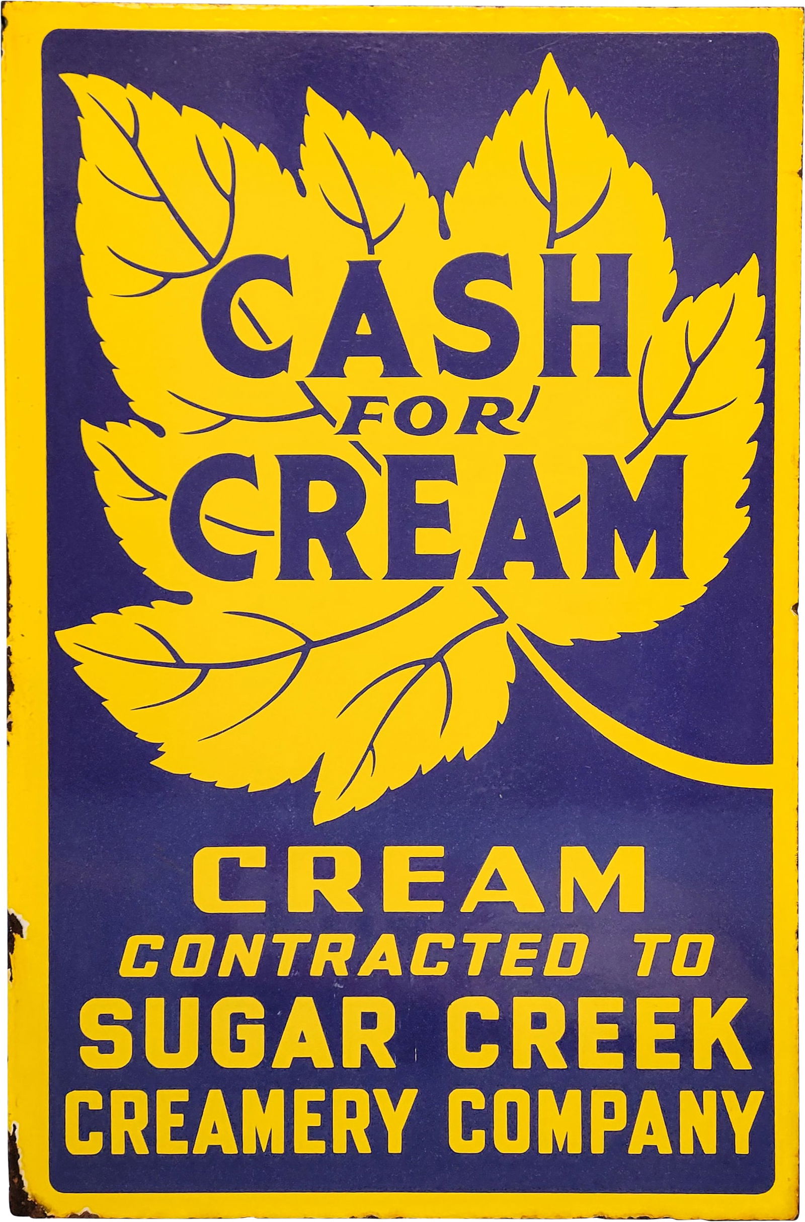 Sugar Creek Creamery Company Cash For Cream DSP Flange Sign (1 of 2)