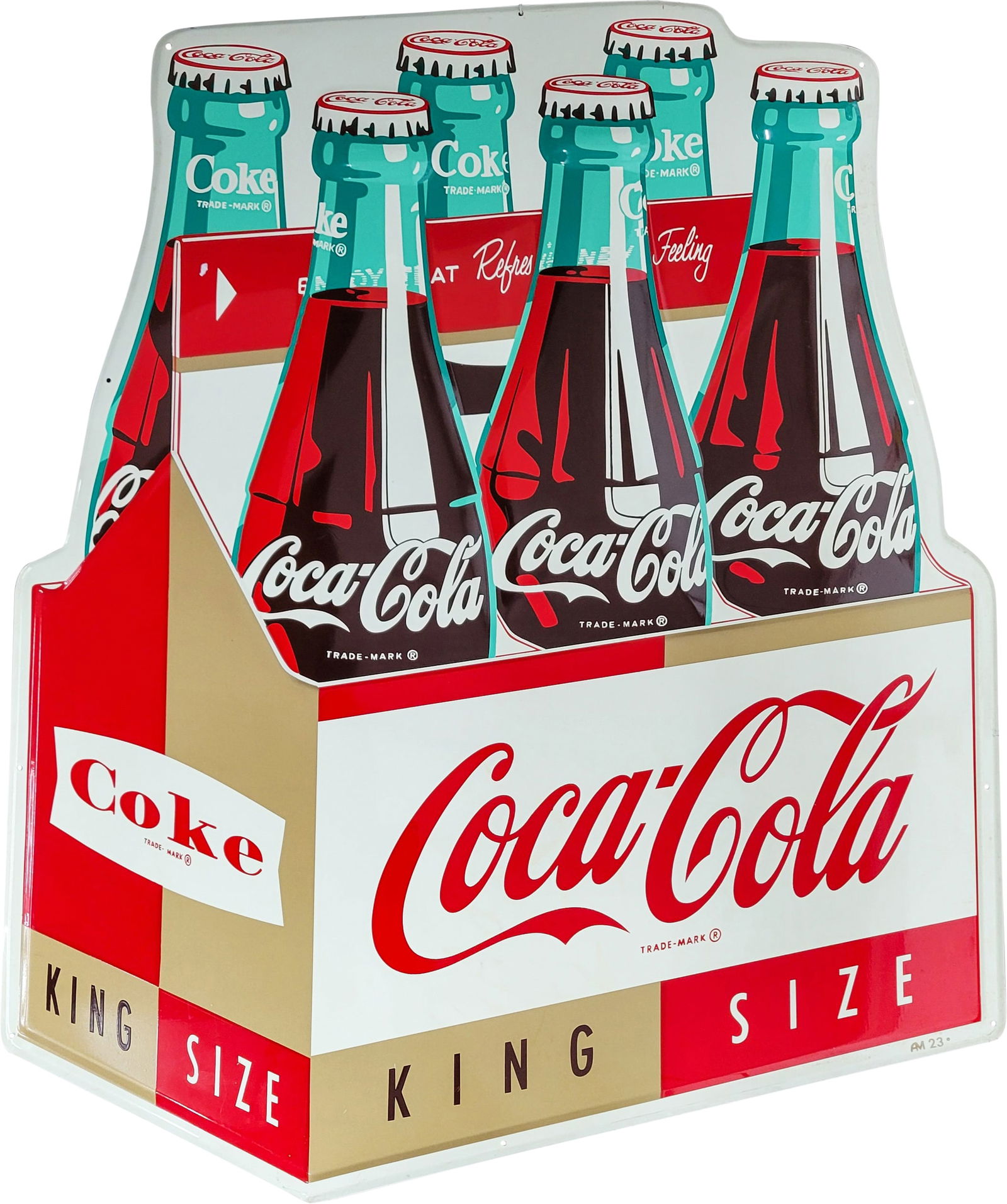 Coca Cola King Size Six Pack SST Sign NOS (1 of 2)