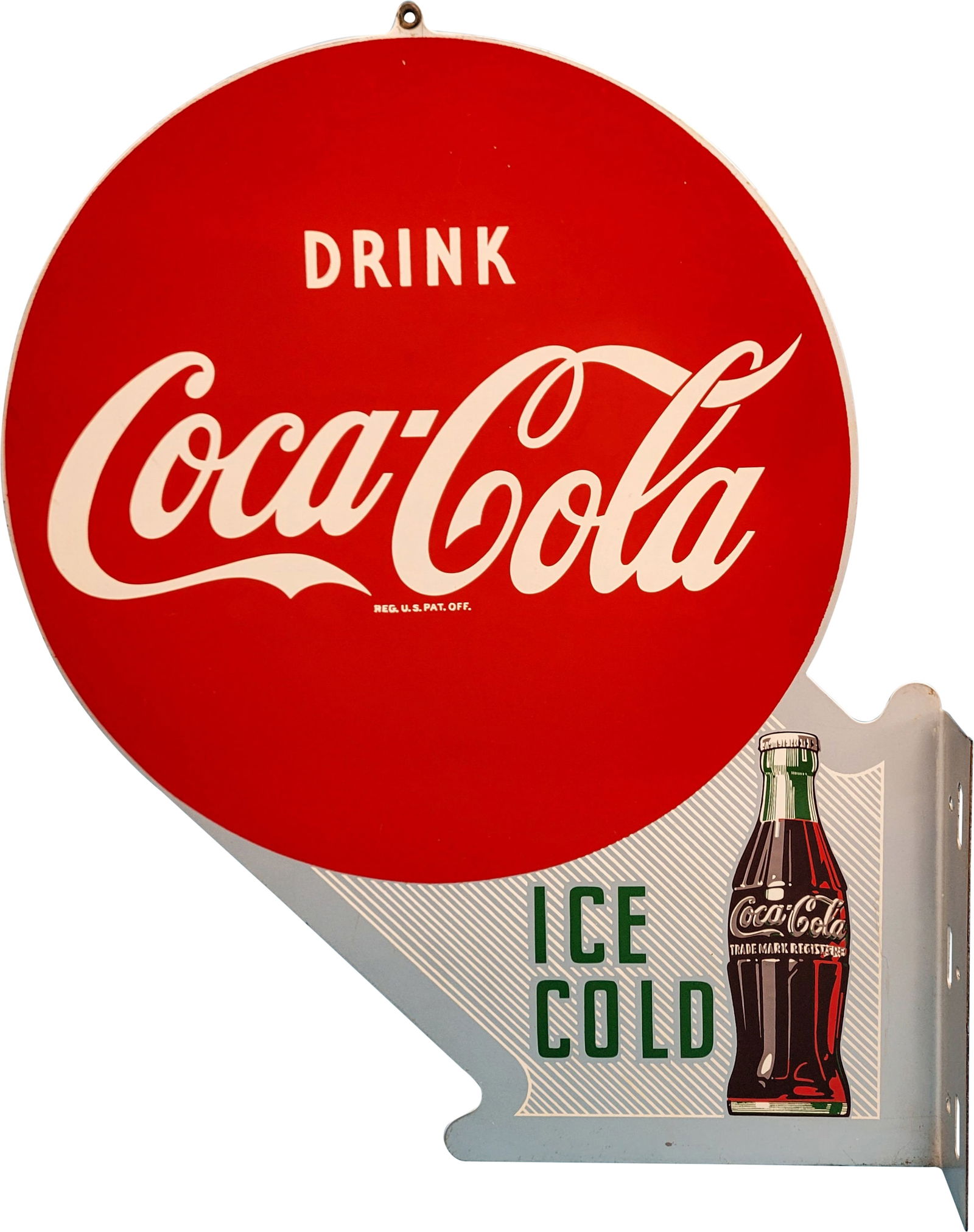 Drink Coca Cola Ice Cold DST Flange Sign (1 of 2)