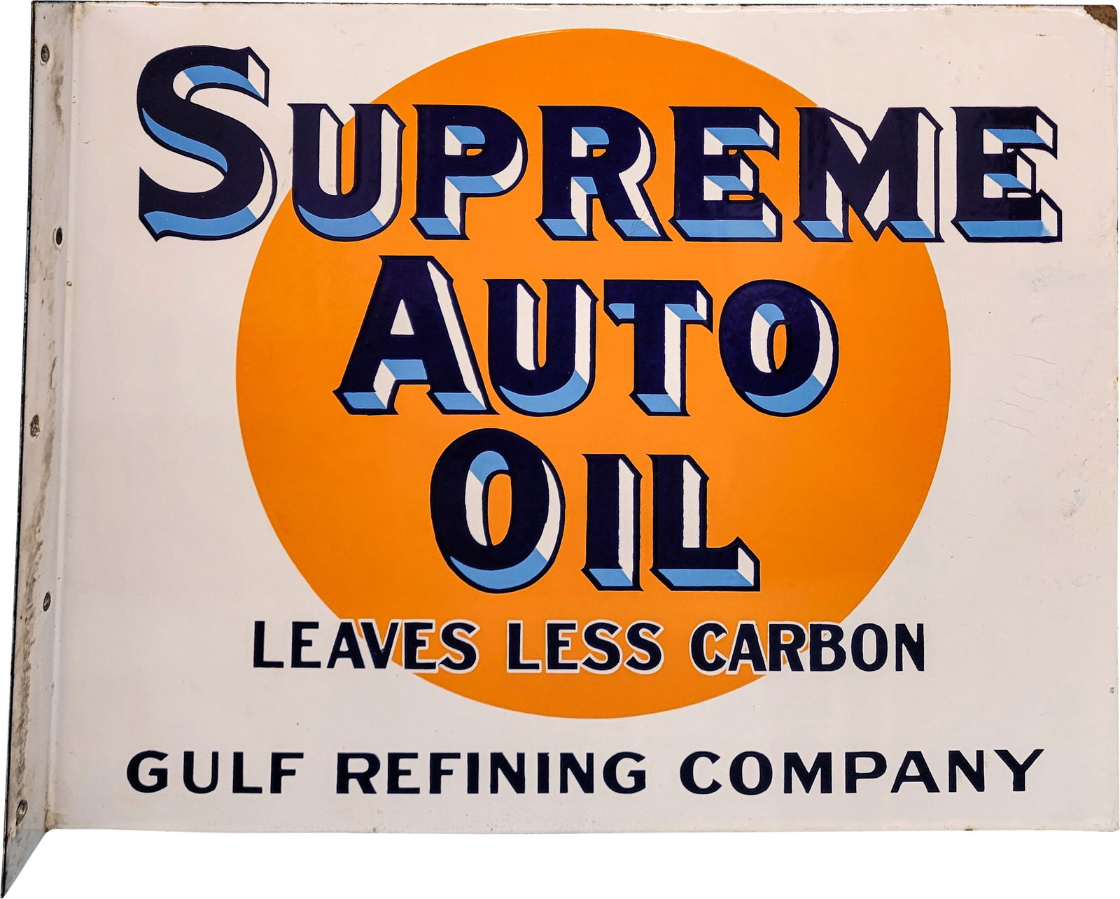 Supreme Auto Oil Gulf Refining Company DSP Flange Sign (1 of 2)