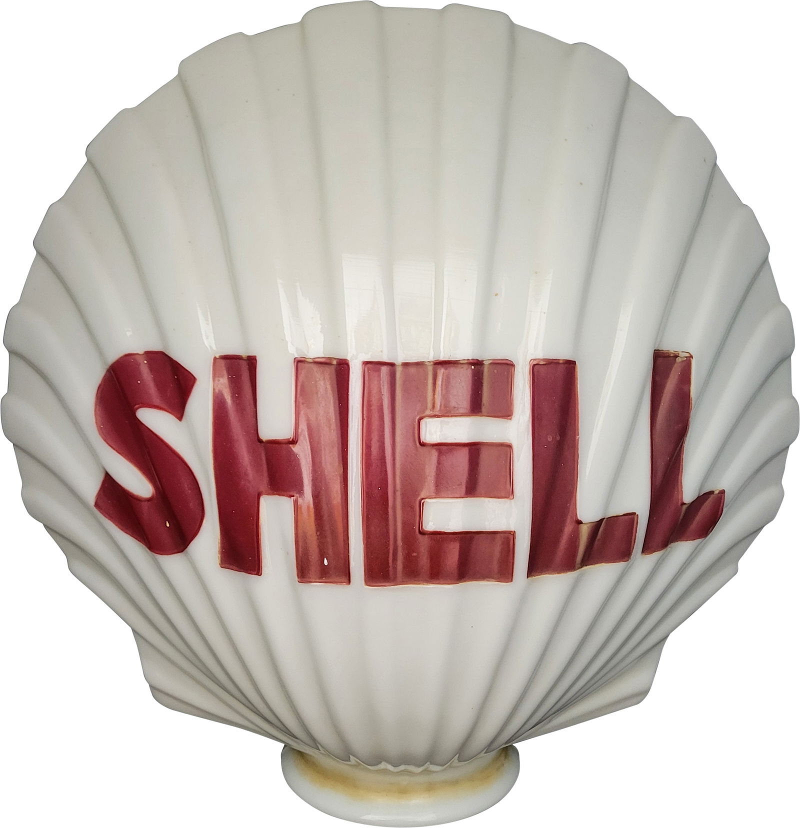 Shell Gasoline OPC Milk Glass Gas Pump Globe (1 of 2)
