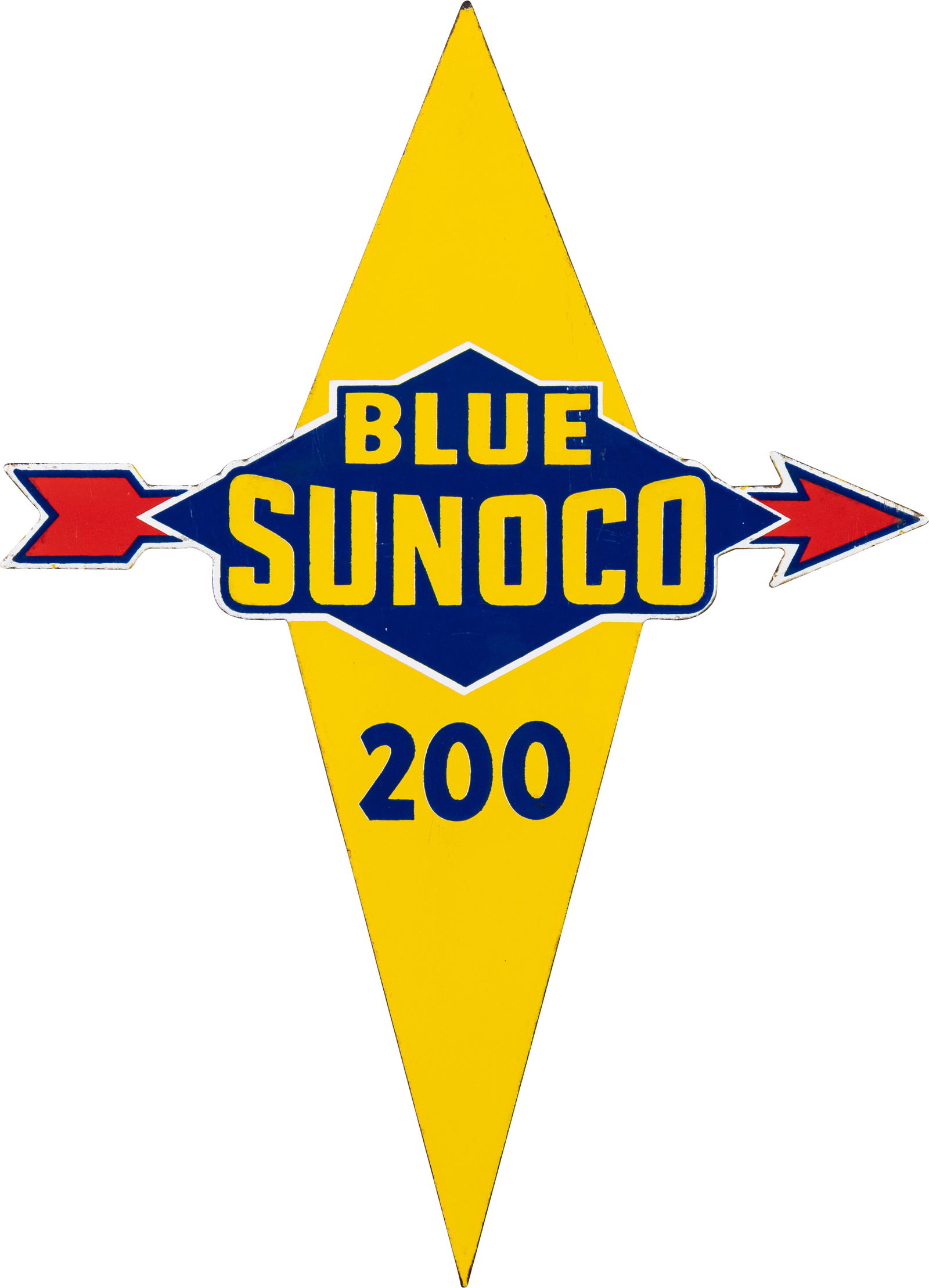 Blue Sunoco 200 SSP Die Cut Gas Pump Plate Sign (1 of 2)