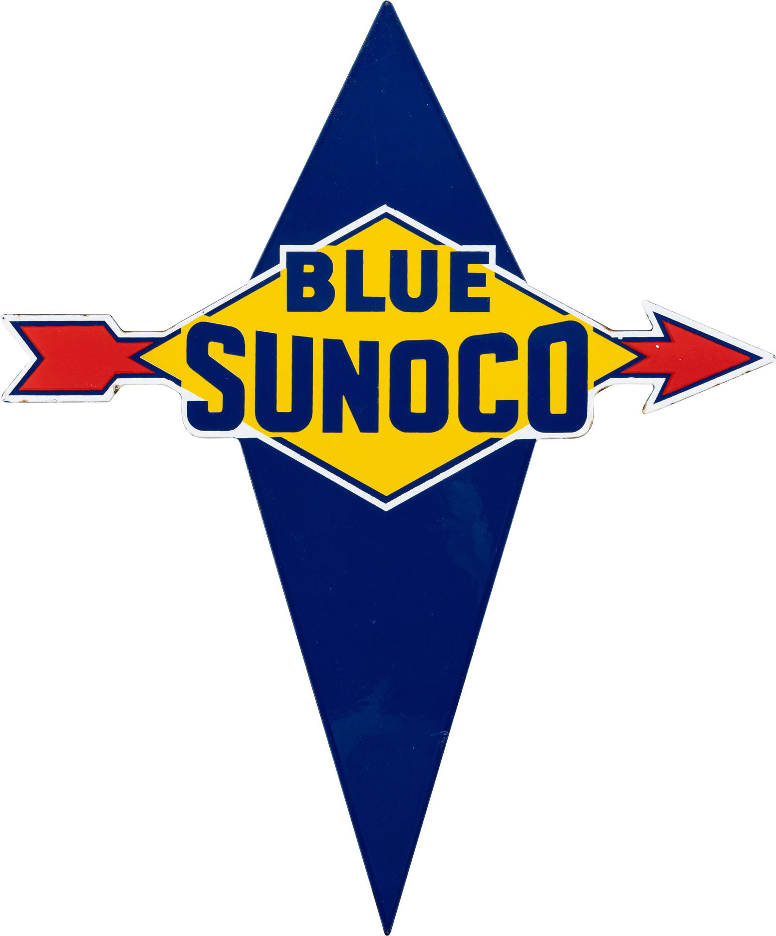 Blue Sunoco SSP Die Cut Gas Pump Plate Sign (1 of 2)