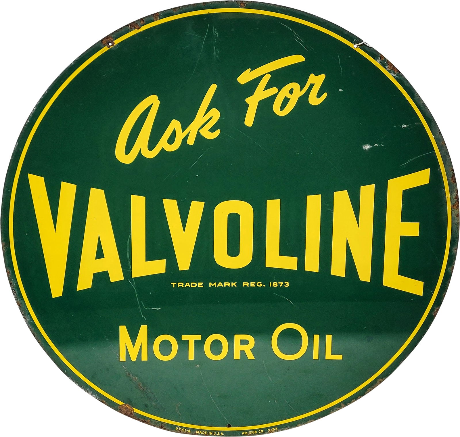 Ask For Valvoline Motor Oil 30" DST Sign (1 of 2)