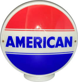 American Gasoline 12.5" Milk Glass Gas Pump Globe Complete (1 of 3)