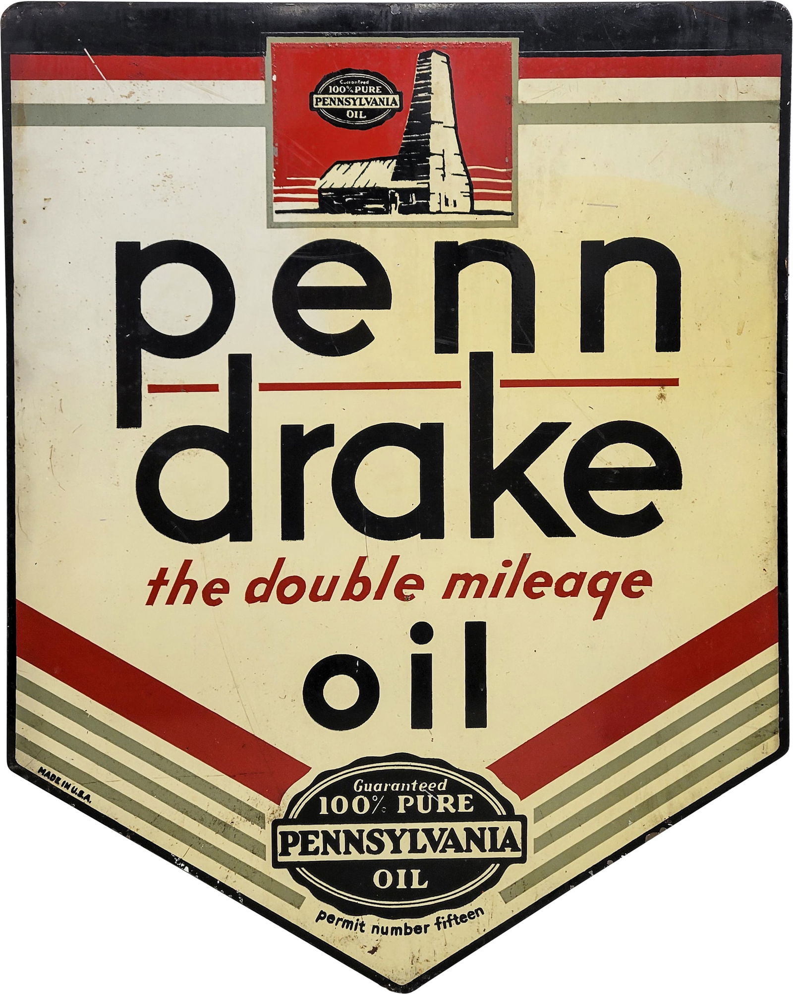 Penn Drake The Double Mileage Oil DST Sign (1 of 2)
