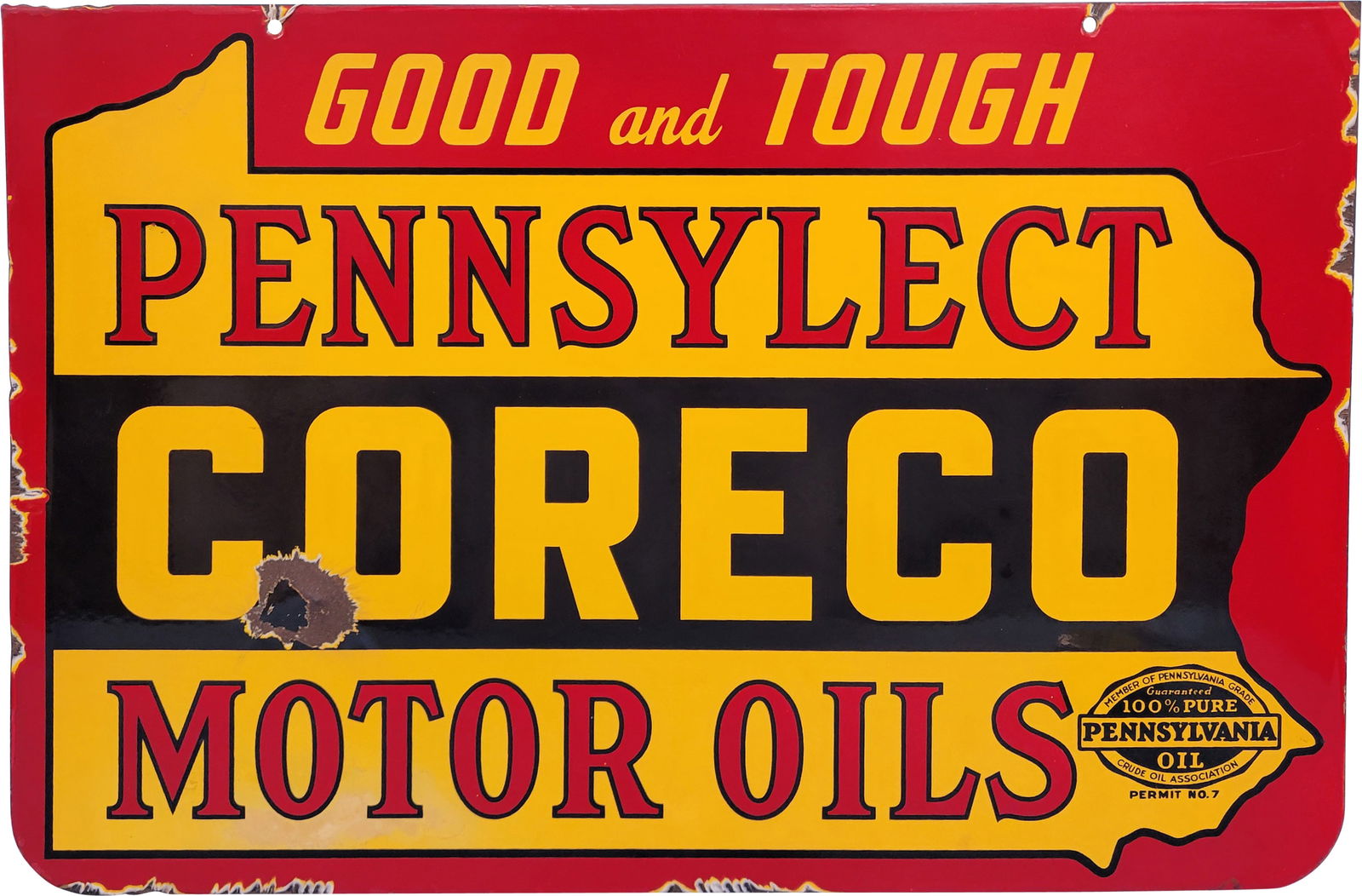 Good and Tough Pennsylect Coreco Motor Oils DSP Sign (1 of 2)