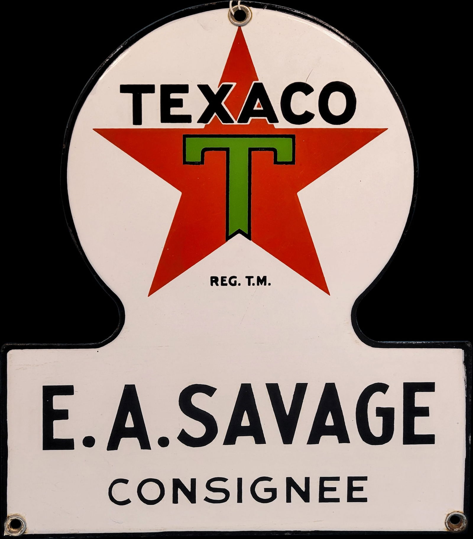 Texaco E.A. Savage Consignee SSP Key Hole Sign (1 of 3)