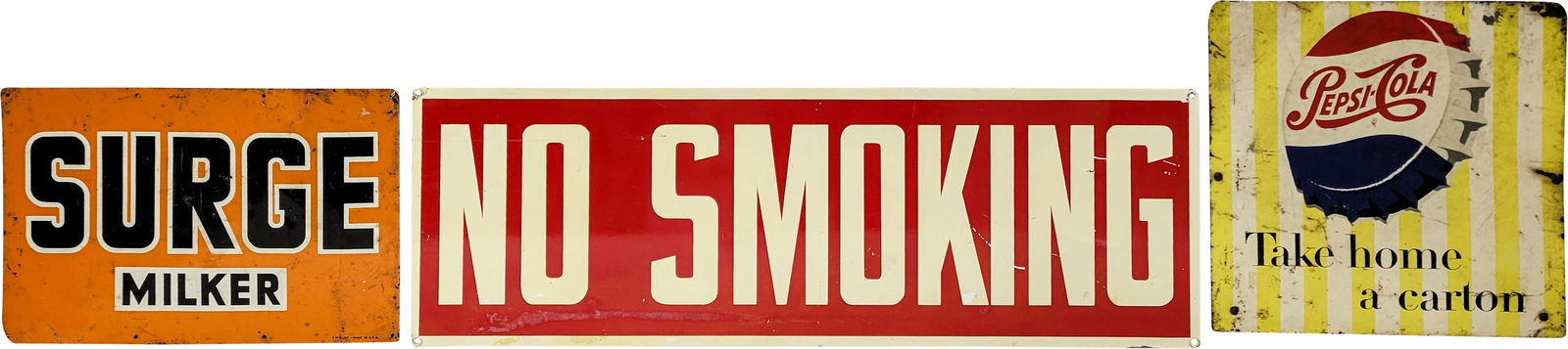 Pepsi Rack Sign, Surge Milker Sign and No Smoking Sign (1 of 5)