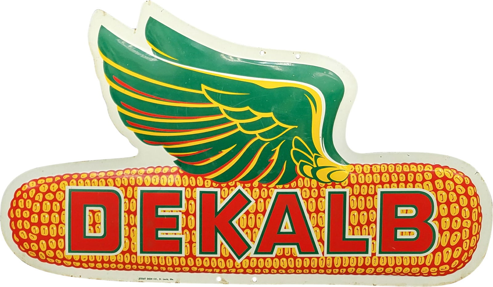 Dekalb Seed Corn Single Sided Tin Convex Advertising Sign (1 of 2)