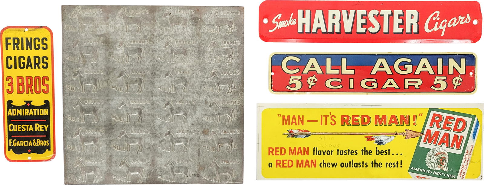 Red Man, Harvester, Call Again, and Frings Cigars Signs (1 of 3)