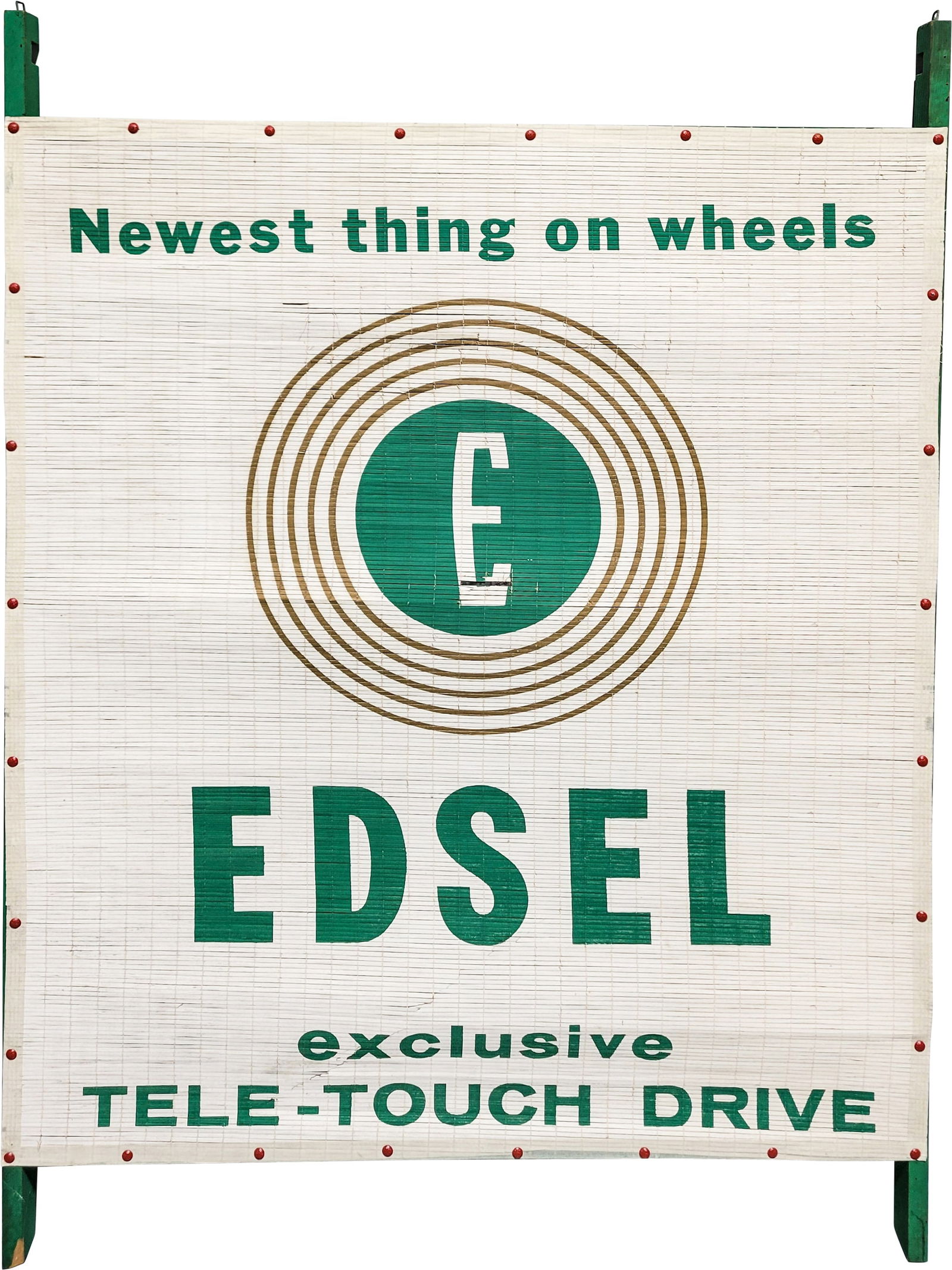 Scarce Edsel Automobiles Showroom Window Display Banner Sign "Newest Thing on Wheels" (1 of 4)