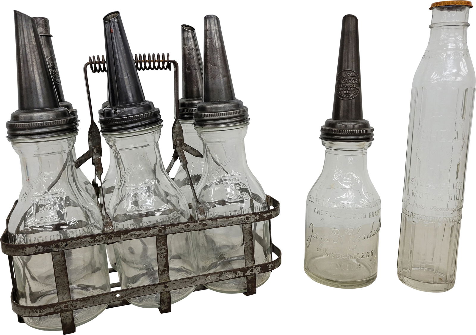 Oil Bottles With Carrier and Shell Penn Oil Bottle (1 of 3)