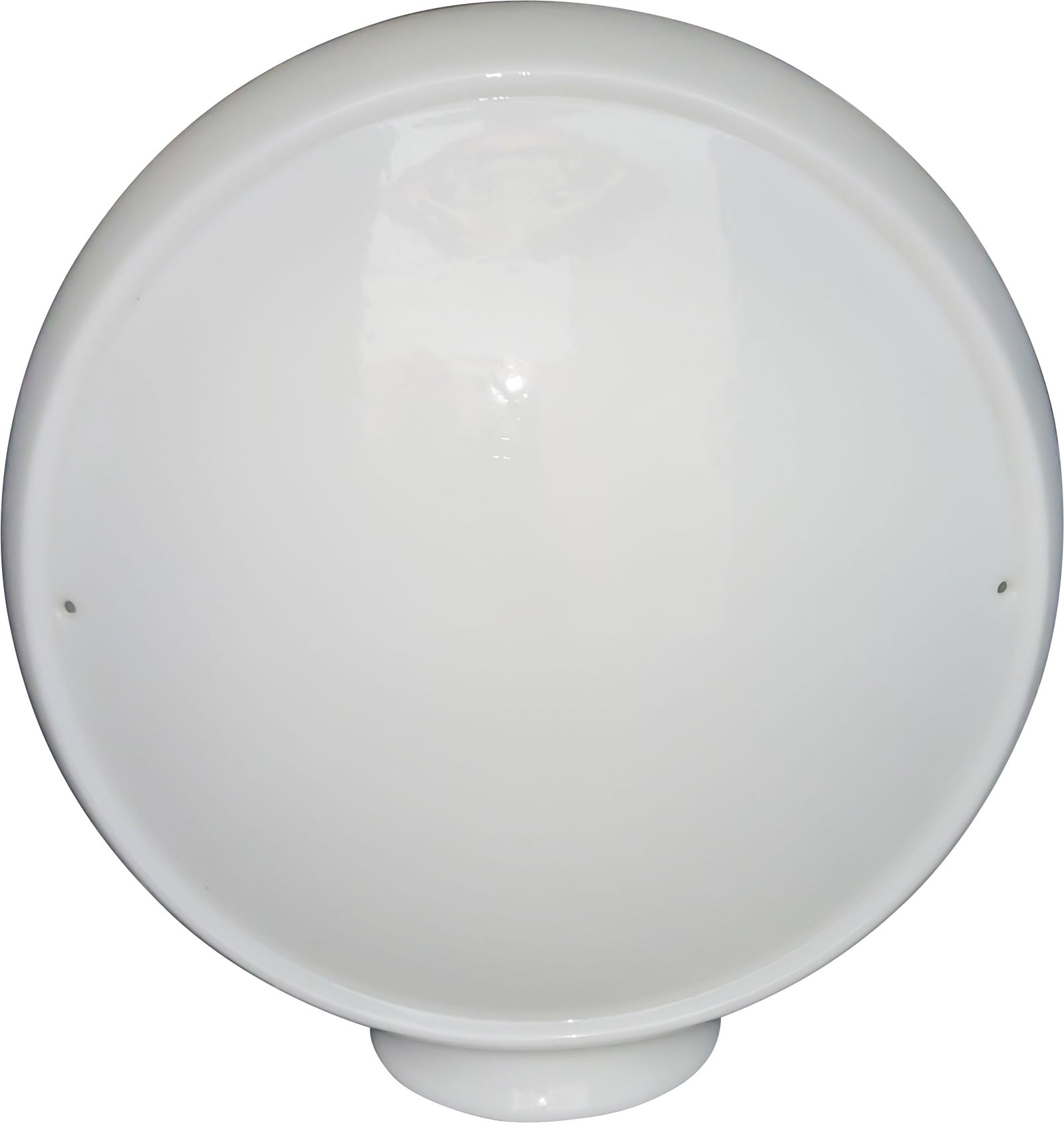 Wide Milk Glass Gas Pump Globe Body: 16.5" T, wide milk glass gas pump globe body. The globe body is in excellent condition.