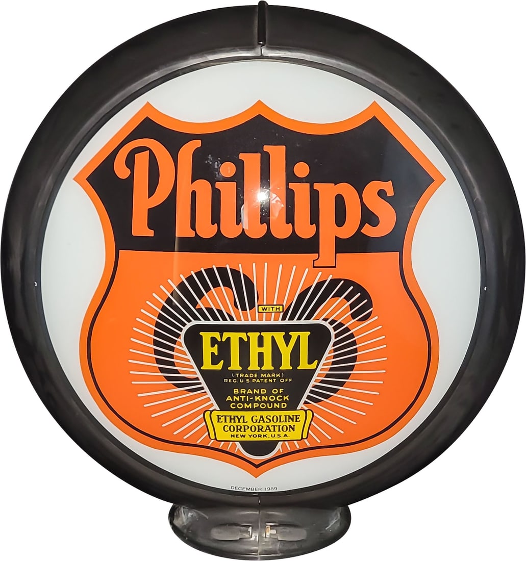 1989 Phillips 66 With Ethyl Gas Pump Globe Complete (1 of 3)