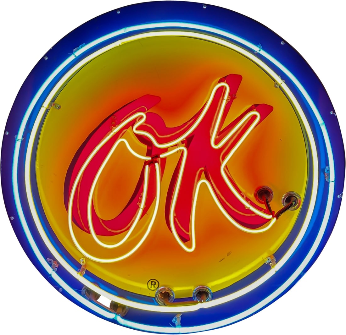 Chevrolet OK 36" Single Sided Porcelain Neon Logo Sign (1 of 3)
