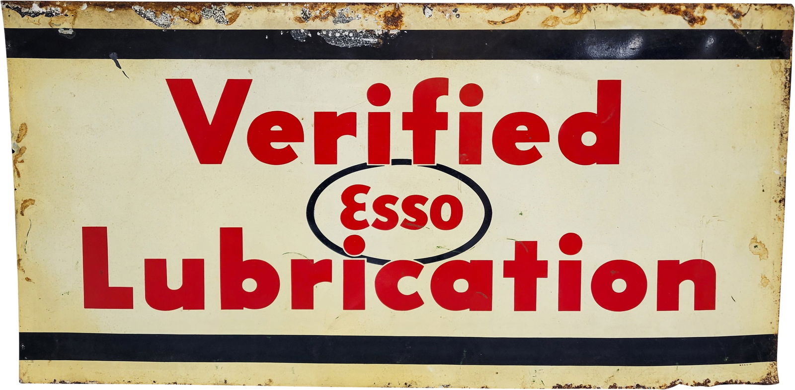 Verified Esso Lubrication 6' Single Sided Tin Sign w/ Logo (1 of 2)