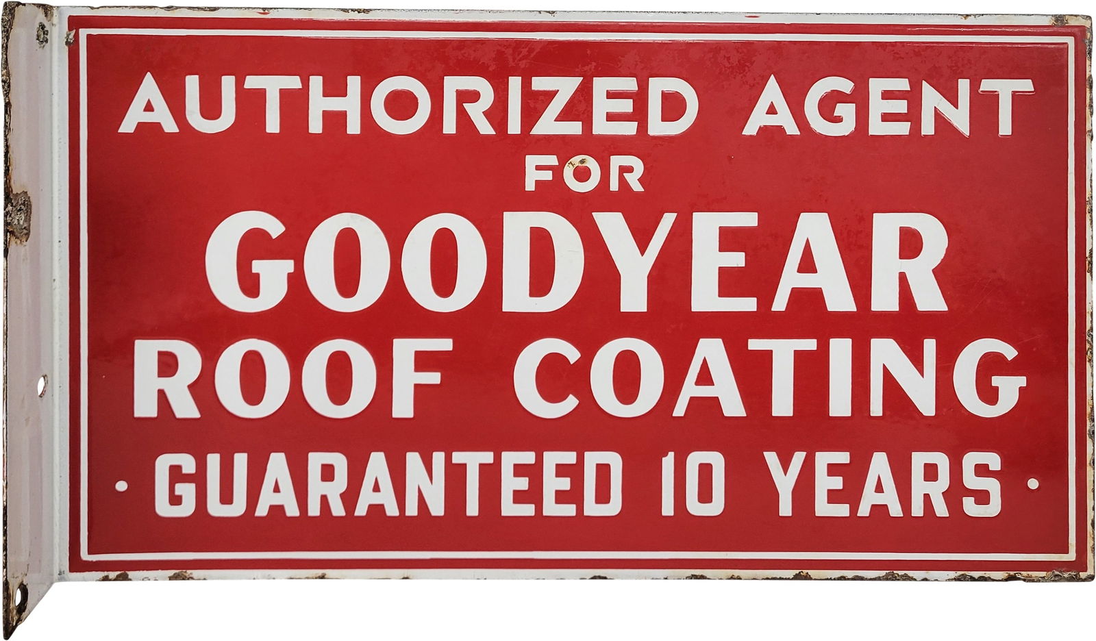 Good Year Roof Coating Authorized Agent Double Sided Porcelain Flange Sign (1 of 3)
