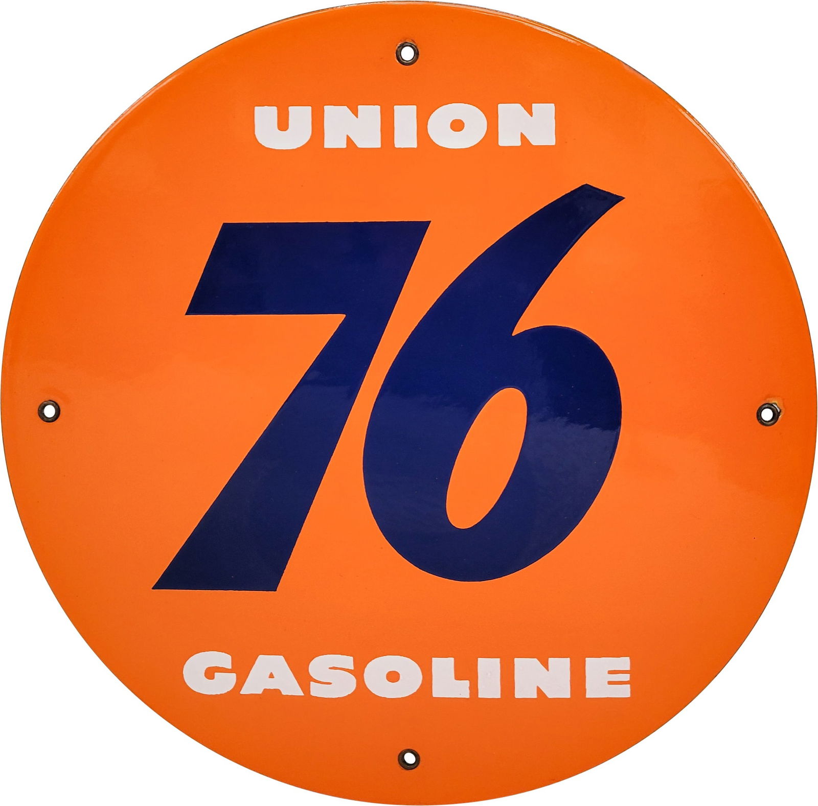 Union 76 Gasoline Single Sided Porcelain Pump Plate Sign (1 of 2)