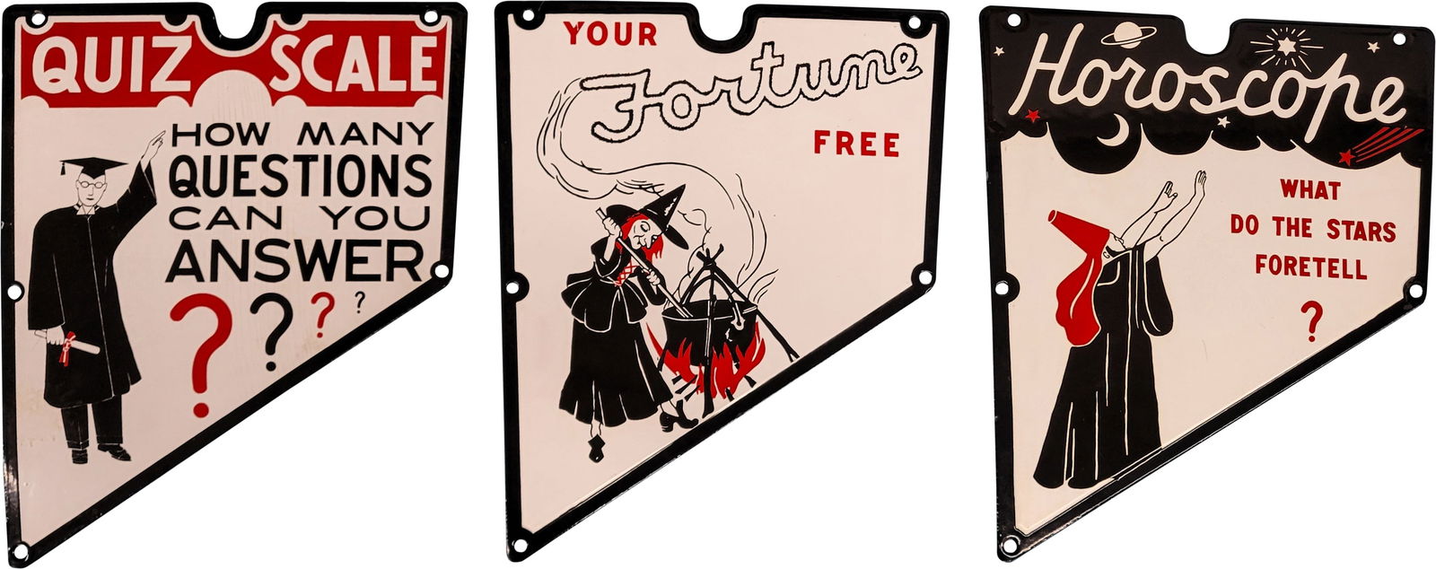 Set of 3 Single Sided Porcelain Scale Signs (1 of 2)