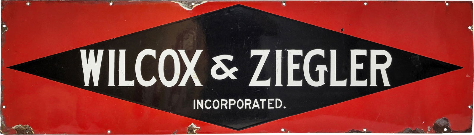 Wilcox and Ziegler Single Sided Porcelain Sign (1 of 2)