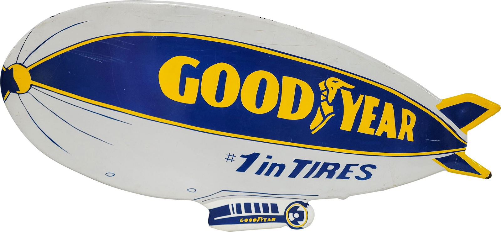 Good Year #1 in Tires Die Cut Single Sided Porcelain Blimp Sign (1 of 2)