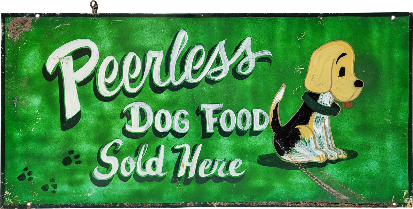 Peerless Dog Food Sold Here Single Sided Tin Sign (1 of 2)