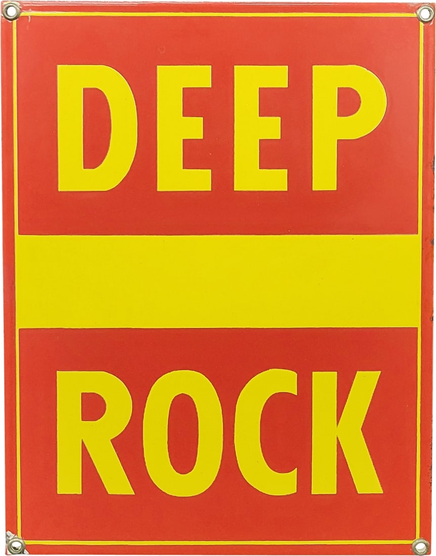 Deep Rock "Premium" Gasoline Single Sided Porcelain Pump Plate Sign (1 of 2)