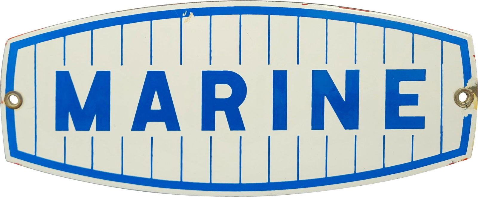 Champlin Marine Gasoline Single Sided Porcelain Pump Plate Sign (1 of 2)