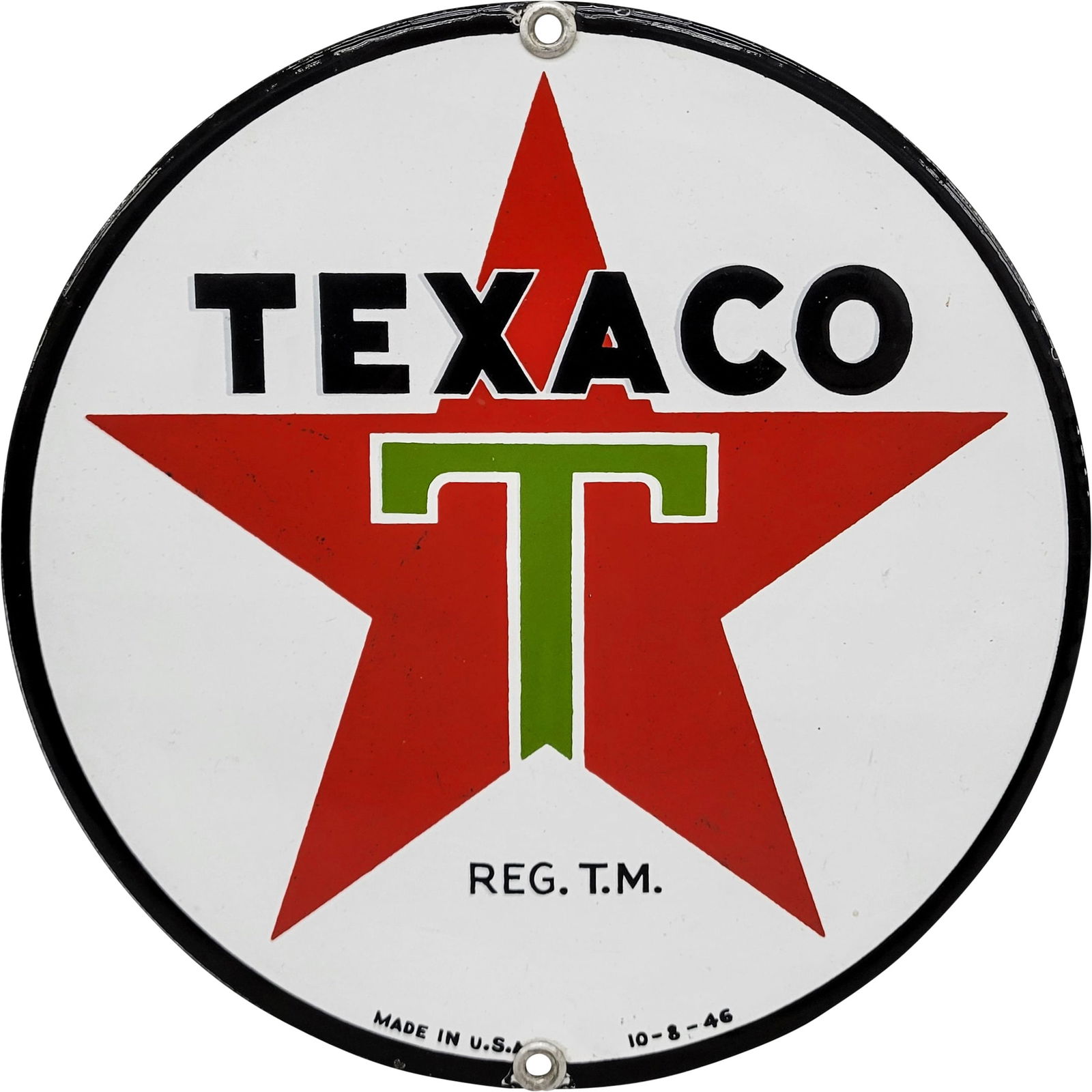 Texaco Gasoline Single Sided Porcelain Lubster Sign (1 of 2)