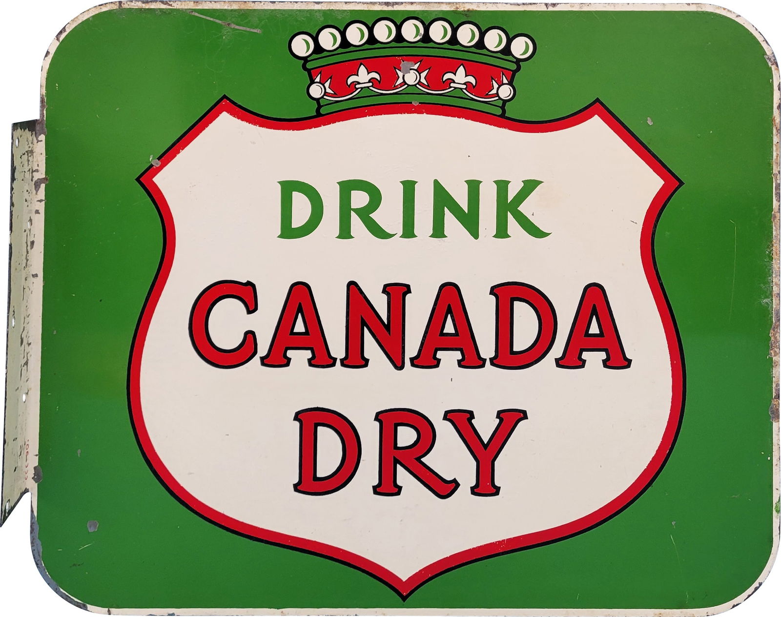 Drink Canada Dry Double Sided Tin Flange Sign w/ Logo (1 of 3)