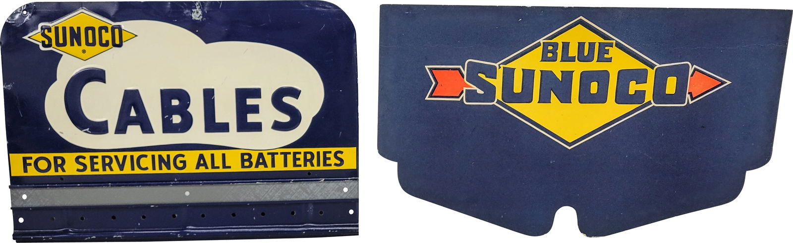 Sunoco Battery Cable Single Sided Tin Rack Sign & Cardboard Winterfront (1 of 2)
