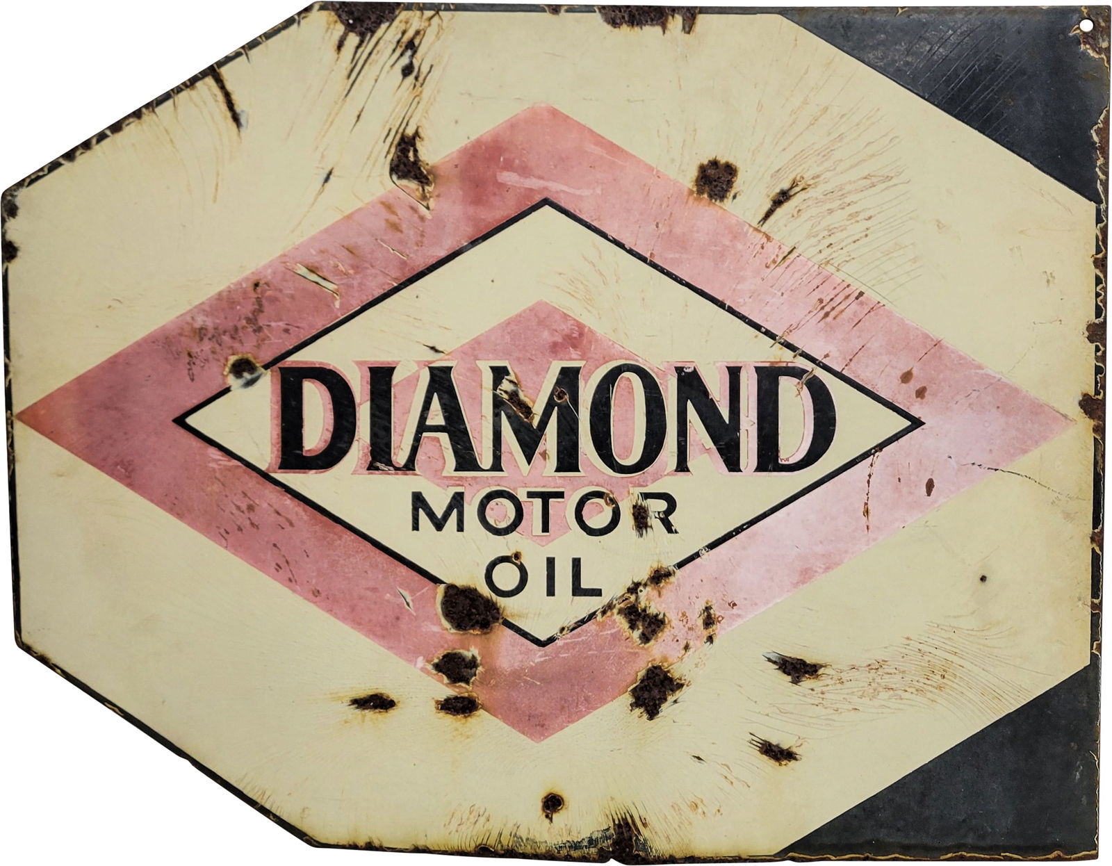 DX Diamond Motor Oil Double Sided Porcelain Flange Sign (1 of 3)