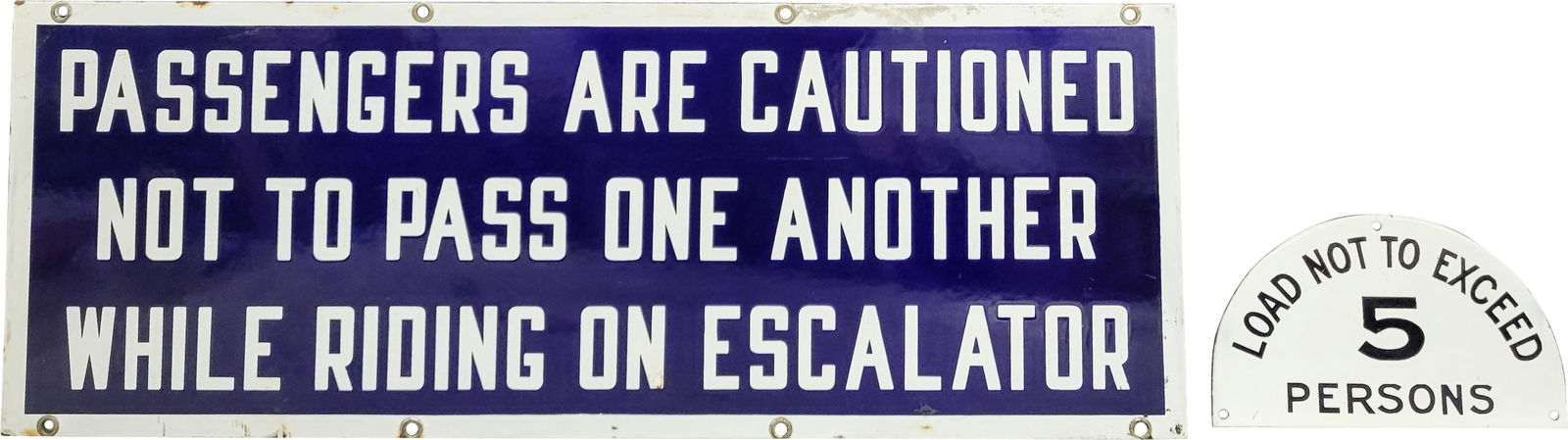 Porcelain Escalator Signs (1 of 1)