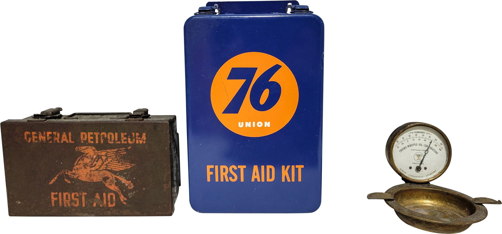 Group of Three Advertising Items 76 & General Petroleum First Aid Texaco Thermometer (1 of 2)