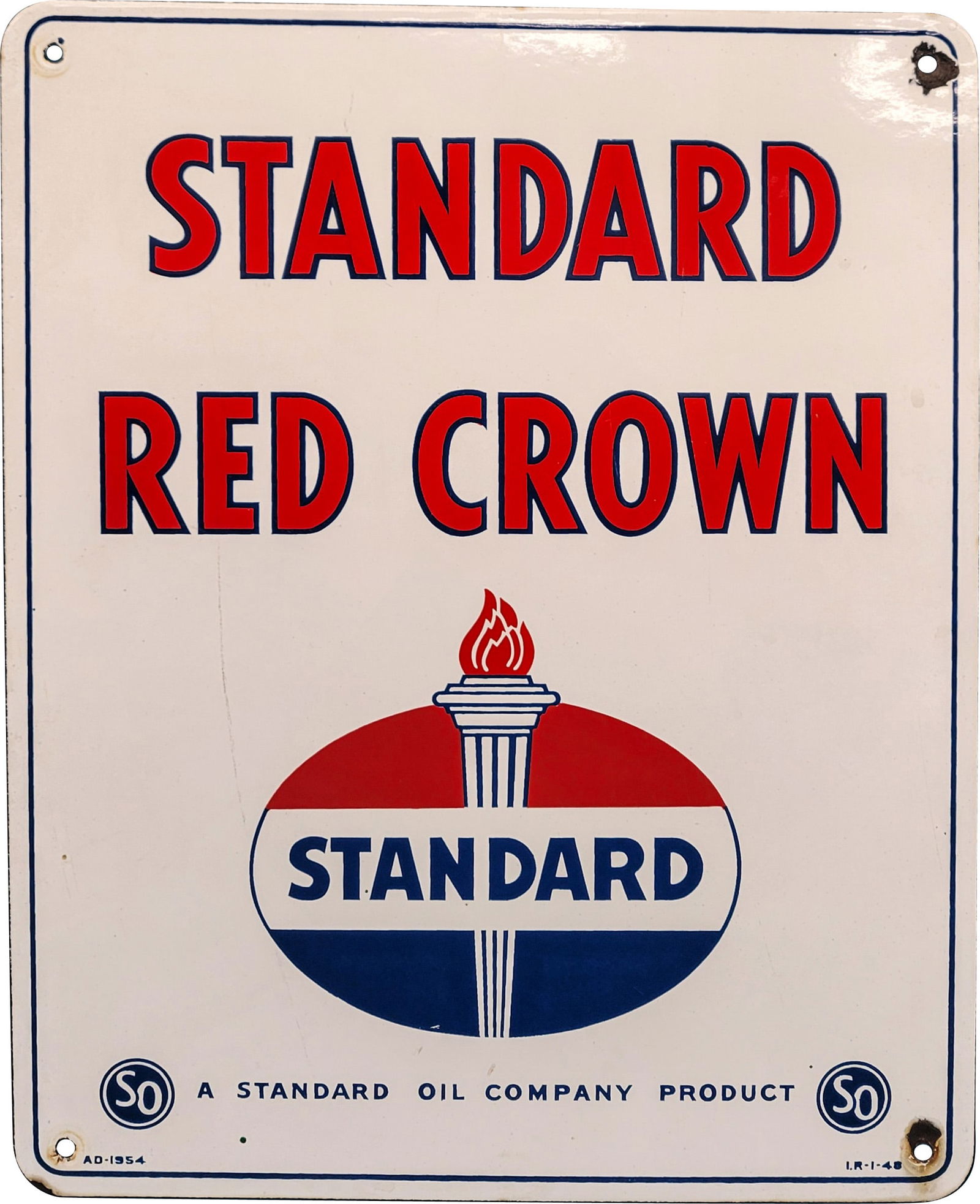 Red Crown Gasoline Porcelain Sign