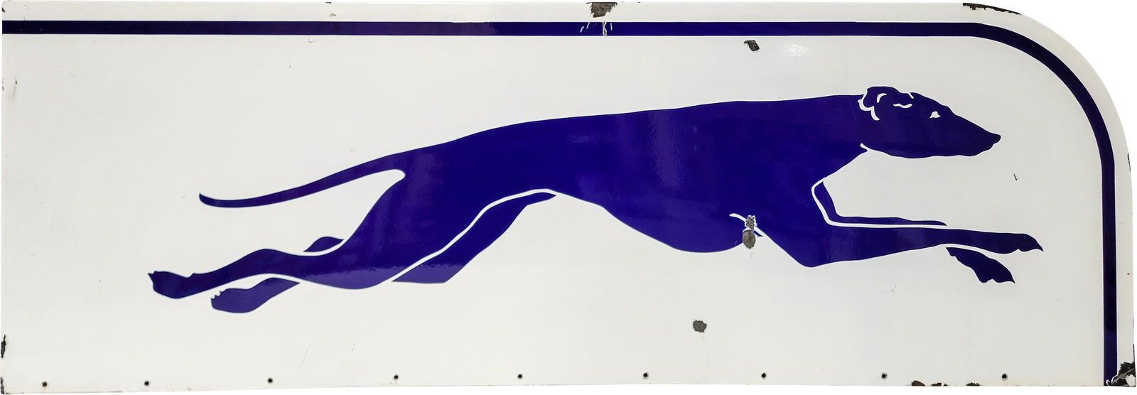 Greyhound Bus Lines 5' Single Sided Porcelain Die Cut Sign "Right Facing" (1 of 2)