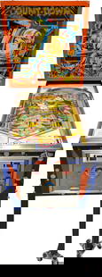 Gottlieb Count-Down Pinball Machine: 1979 Gottlieb's Count Down solid state pinball machine is in excellent condition with bright colors on the cabinet. The playfield features four flippers, one pop bumper, and a kick-out hole. The play