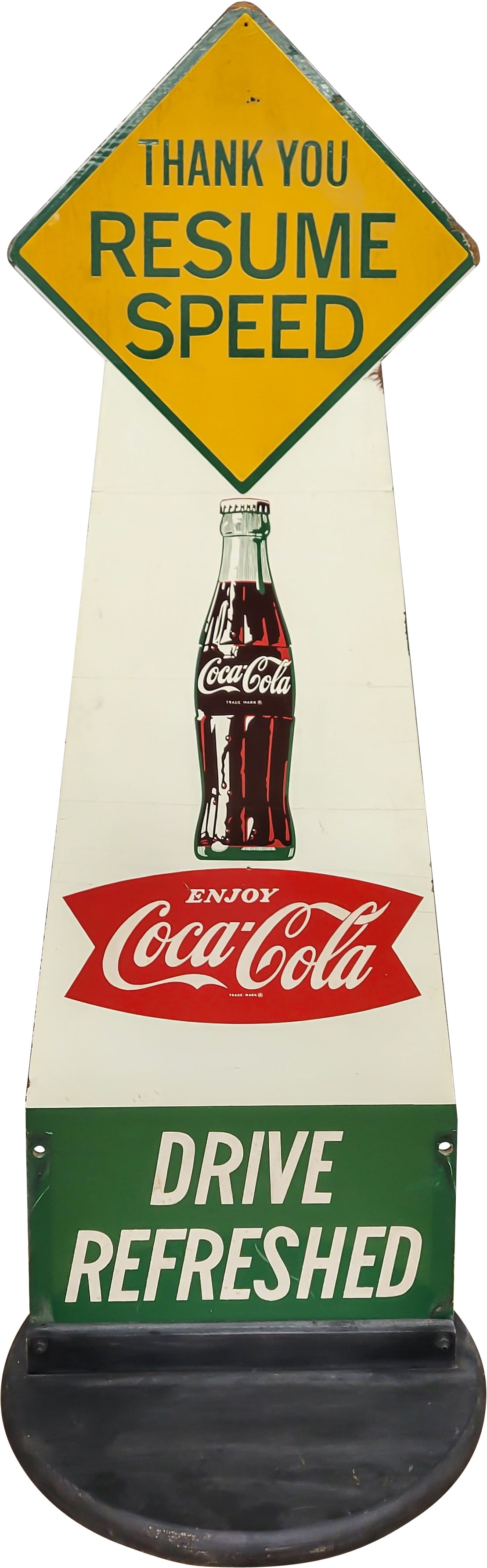 Enjoy Coca Cola Drive Refreshed "Resume Speed" DS Wooden Curb Sign (1 of 4)