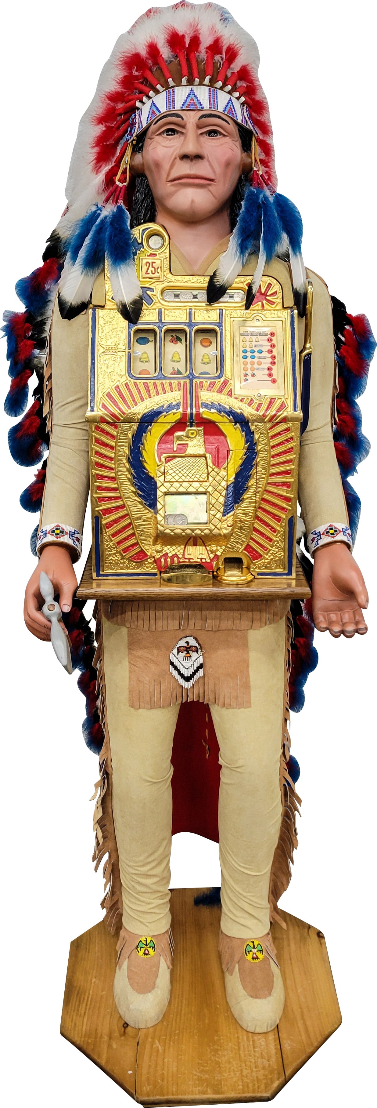 Mills 25 Cent War Eagle Figural Indian Chief Slot Machine (1 of 6)