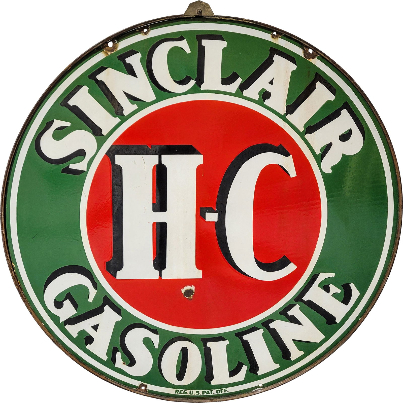 Sinclair H-C Gasoline 48" Double Sided Porcelain Sign w/ Ring (1 of 2)