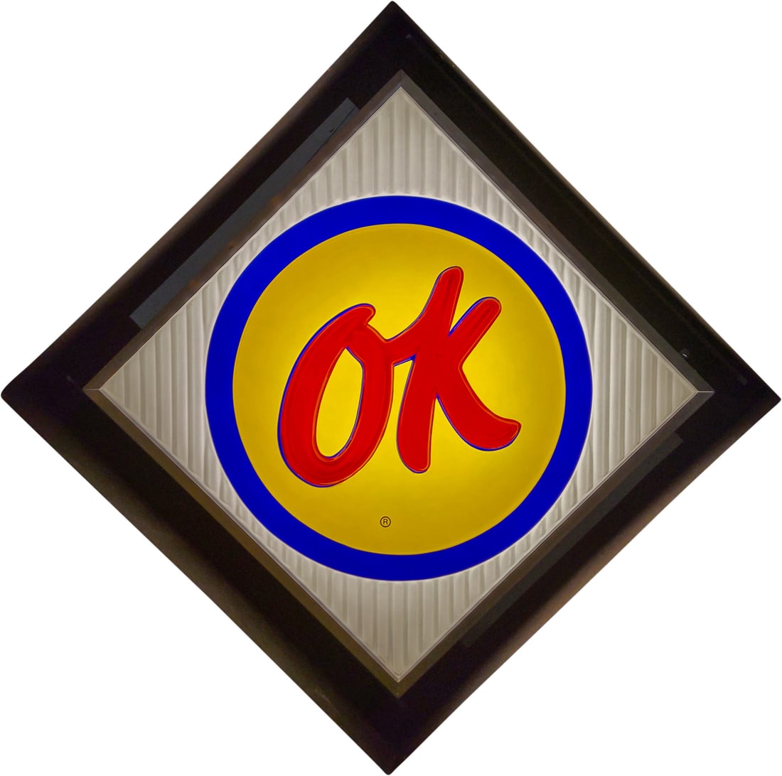 Chevrolet OK 51" Emb. Plastic Lighted Dealer Sign (1 of 4)