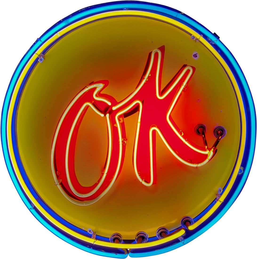 Chevrolet OK 30" Single Sided Porcelain Neon Sign (1 of 4)