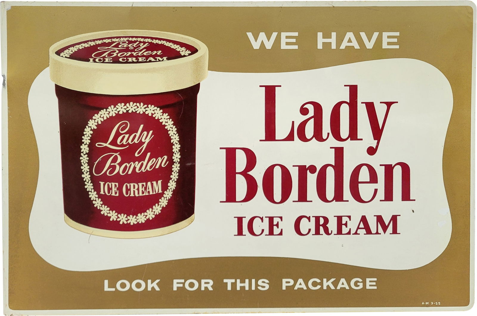 Lady Borden Ice Cream Double Sided Tin Flange Sign (1 of 3)