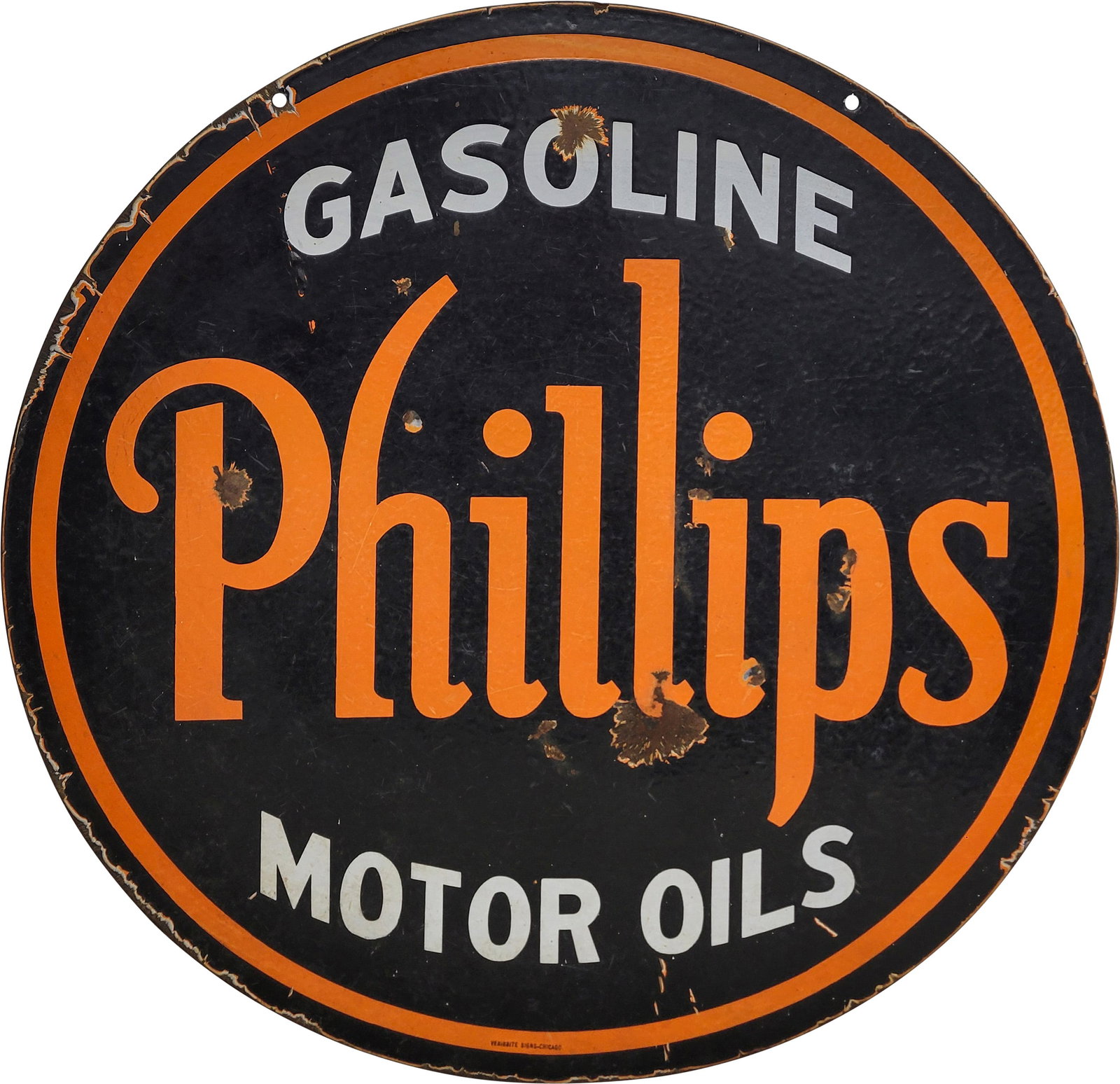 Phillips Gasoline Motor Oils 30" Double Sided Porcelain Sign (1 of 2)