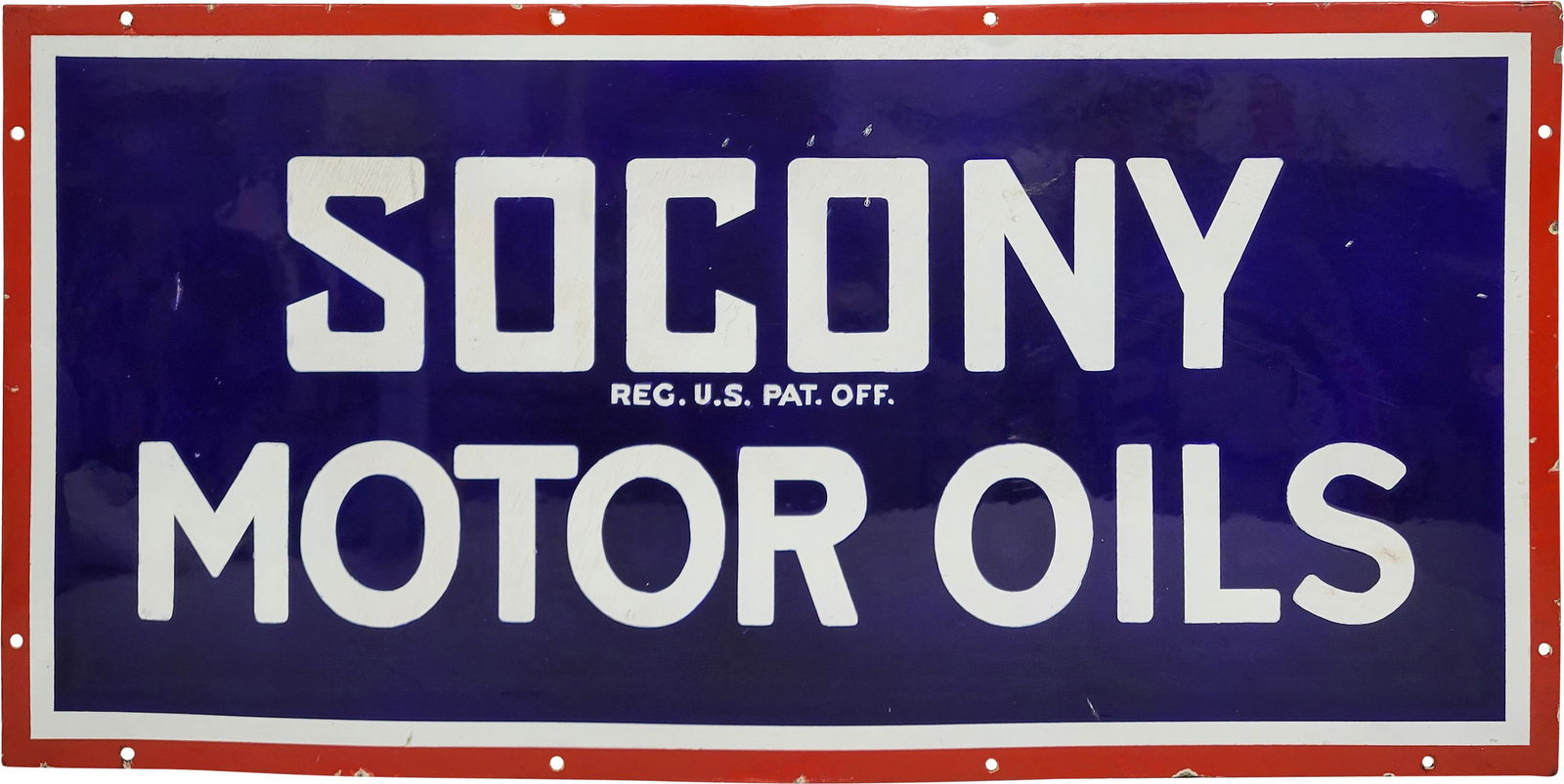 Socony Motor Oils Single Sided Porcelain Sign (1 of 2)