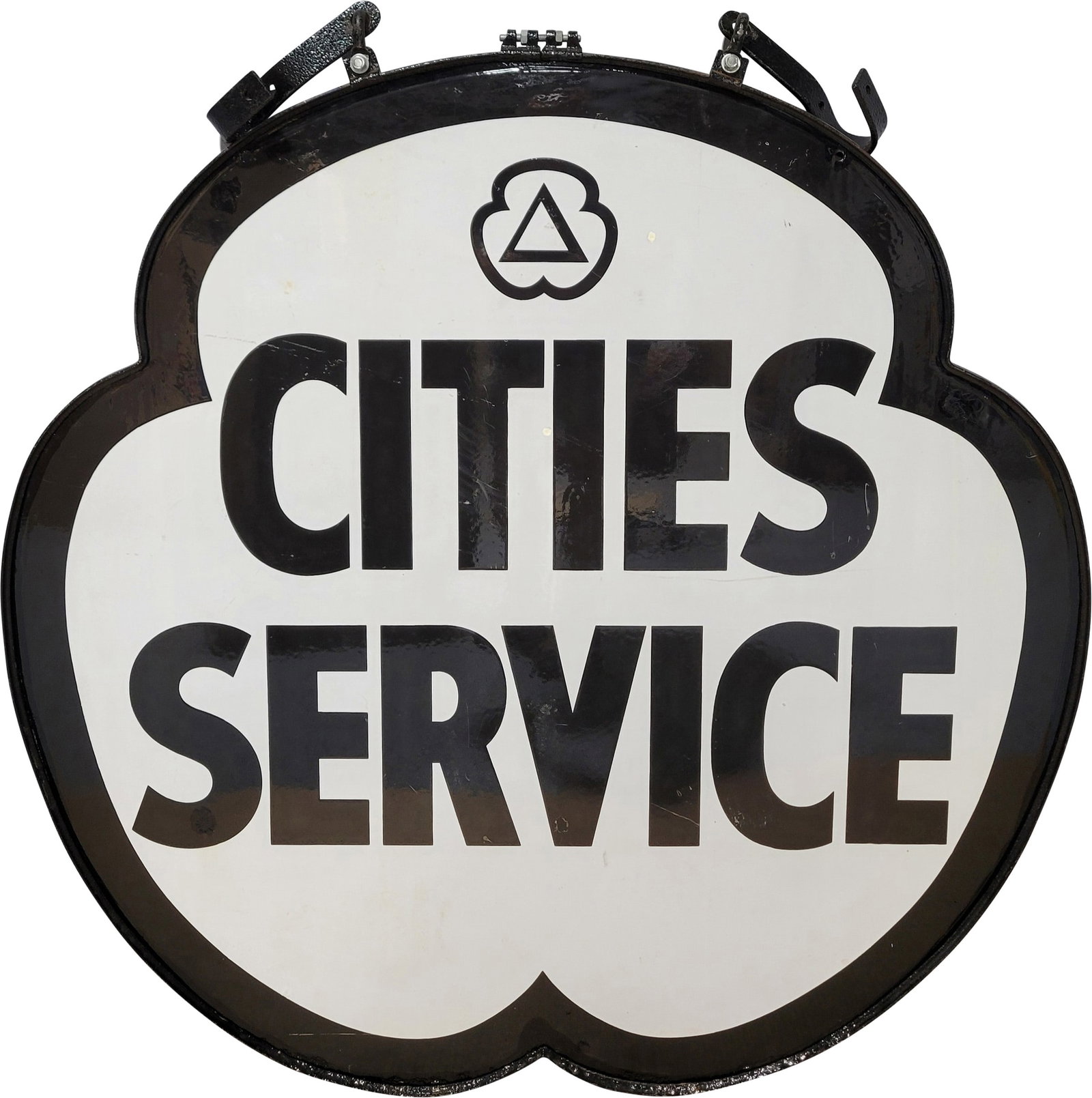 Cities Service Gasoline 42" Double Sided Porcelain Sign w/ Ring (1 of 2)