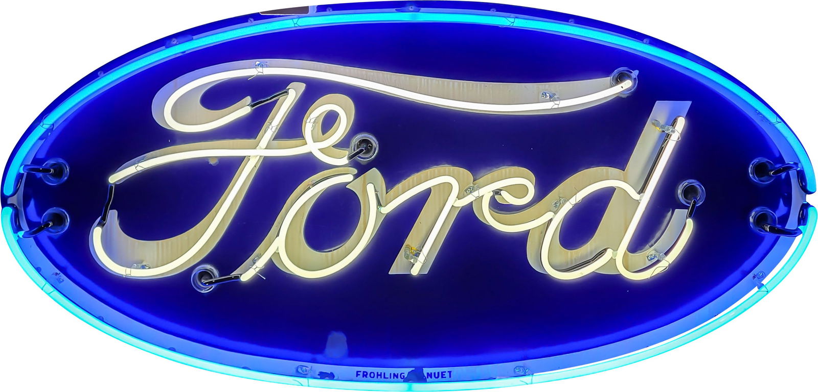 Ford Automobiles 5' Single Sided Porcelain Factory Neon Sign (1 of 4)