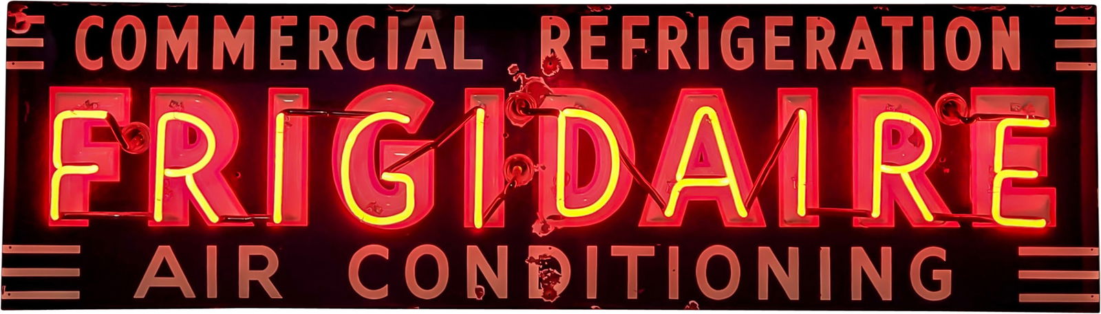 Frigidaire Commercial Refrigeration Air Conditioning Emb. Factory Single Sided Porcelain Neon Sign (1 of 3)